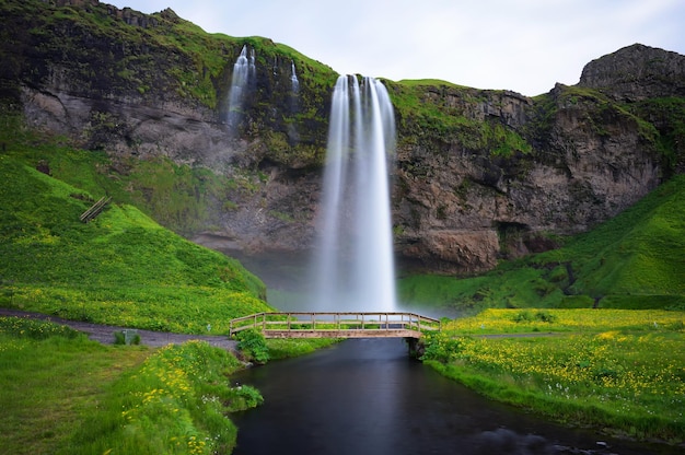 Cascata Seljalandsfoss sul fiume Seljalands in Islanda