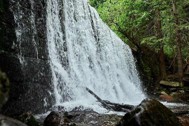 Cascata sul fiume Lomnica a Karpacz Polonia