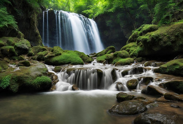 Cascata sullo sfondo della giungla