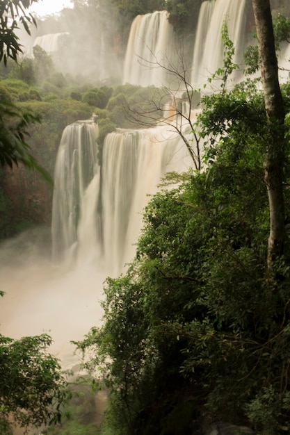 Cascate di Iguazu al confine tra Brasile e Argentina Una delle cascate delle meraviglie naturali del mondo Turismo Concept Image