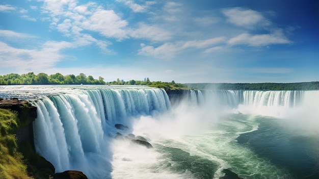 Cascate Horseshoe dello spettacolo soleggiato a Niagara