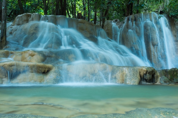 cascate nella foresta profonda