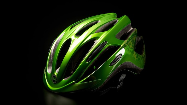 Casco da bicicletta verde Illustrazione AI Generative