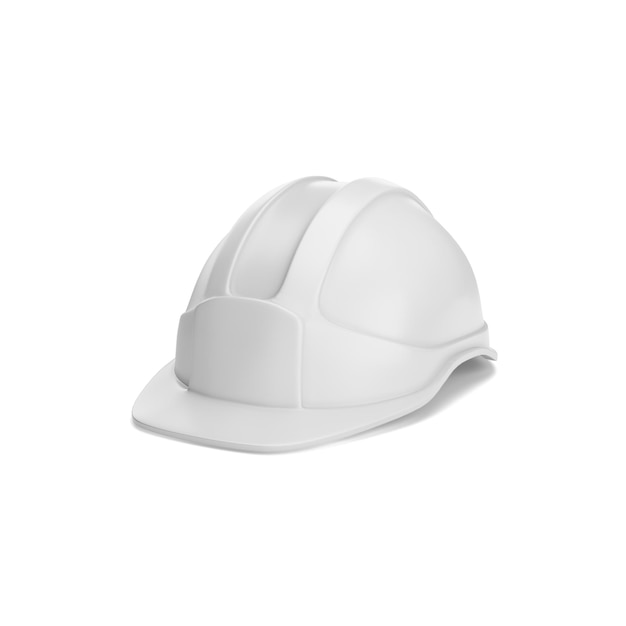 Casco da costruzione su sfondo bianco