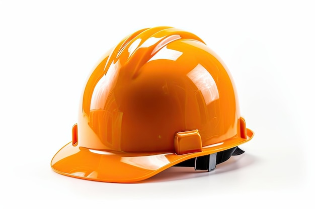 Casco da costruzione su sfondo bianco