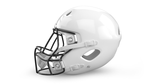 Casco da football americano isolato su sfondo bianco