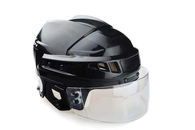 Casco da hockey su ghiaccio nero con visiera,