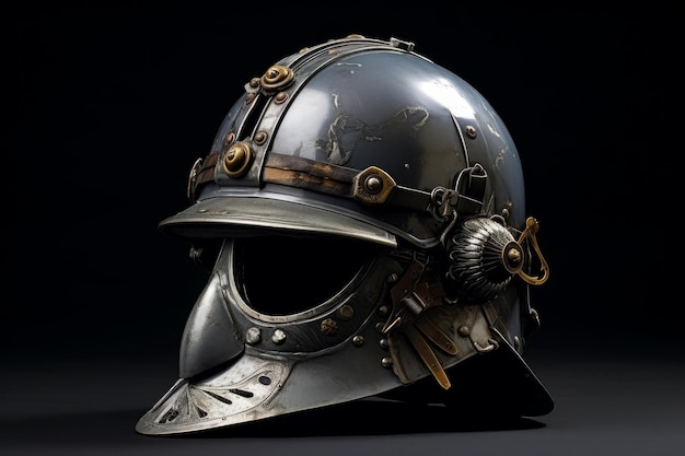 Casco da immersione steampunk vintage isolato su nero