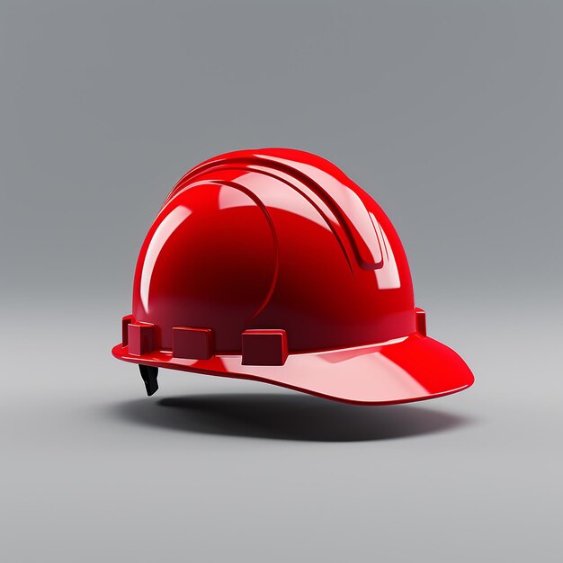 Casco da lavoro rosso su sfondo scuro Casco mockup concetto di festa del lavoro