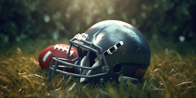 Casco dell'uniforme dell'attrezzatura da football americano generato dall'intelligenza artificiale