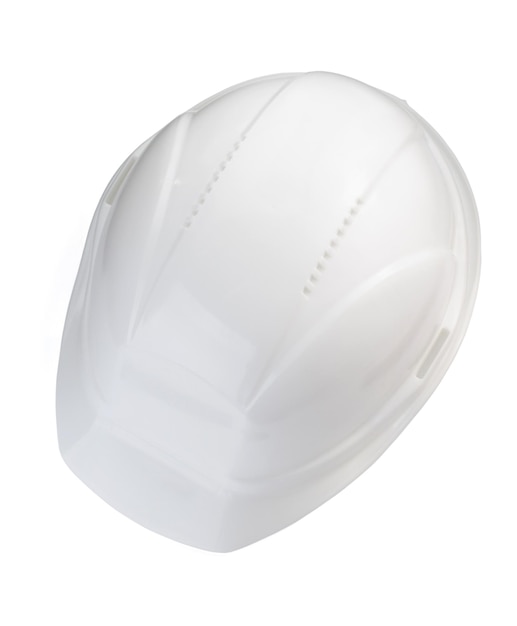 Casco di costruzione su bianco