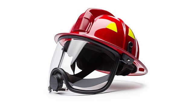 Casco di pompiere professionista su sfondo bianco