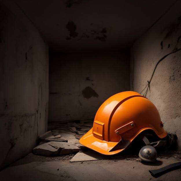 Casco di sicurezza arancione da costruzione per il lavoro