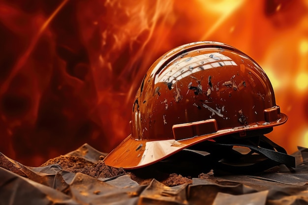 Casco di sicurezza astratto del fondo del fuoco