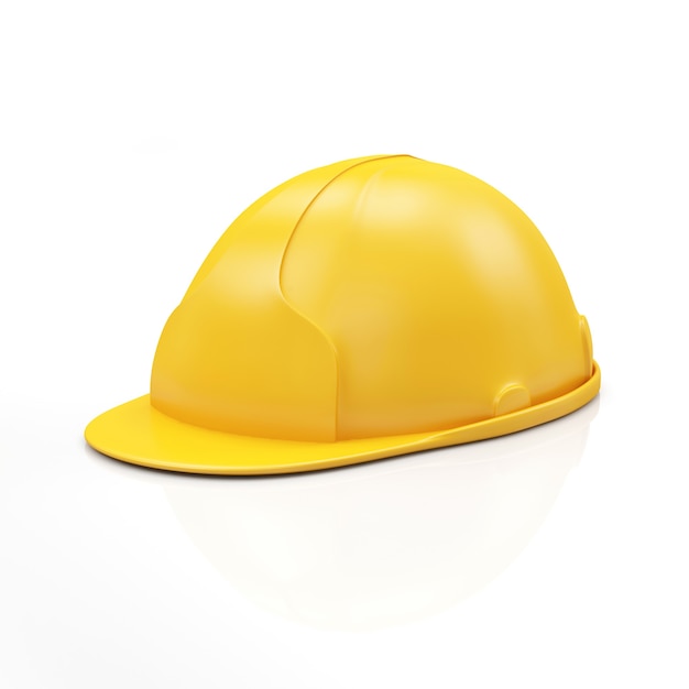 Casco di sicurezza giallo della costruzione