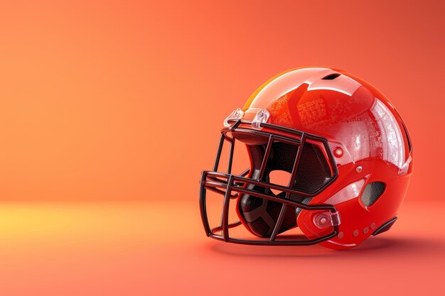 Casco e calcio nel concetto di giocare a football americano