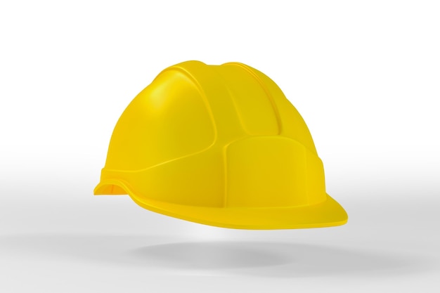 Casco giallo isolato Illustrazione rendering 3d