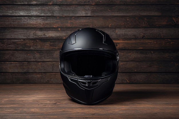 Casco nero solitario per moto Area vuota