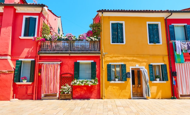 Case colorate a Burano, Venezia, Italy