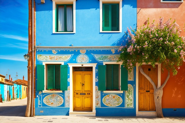 Case con bellissimi motivi e decorazioni in via burano