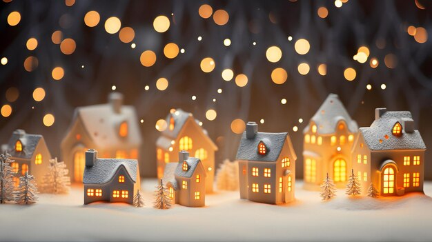 Case decorative invernali case natalizie decorazioni invernali festive sfondo nevoso invernale