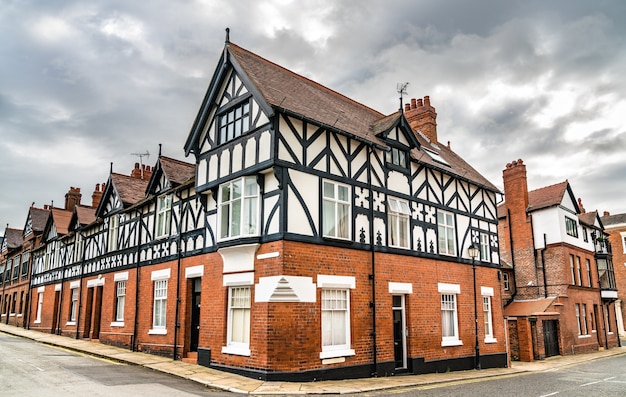 Case tradizionali inglesi di architettura Tudor a Chester, Inghilterra