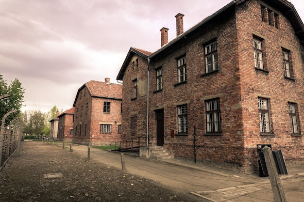 Caserma per prigionieri, campo di concentramento tedesco di Auschwitz II, Birkenau, Polonia.