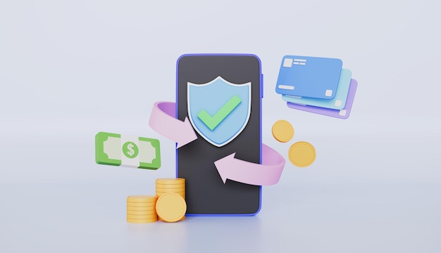 Cashback rimborso di denaro con carta di credito pagamento online e risparmio di denaro portafoglio holding