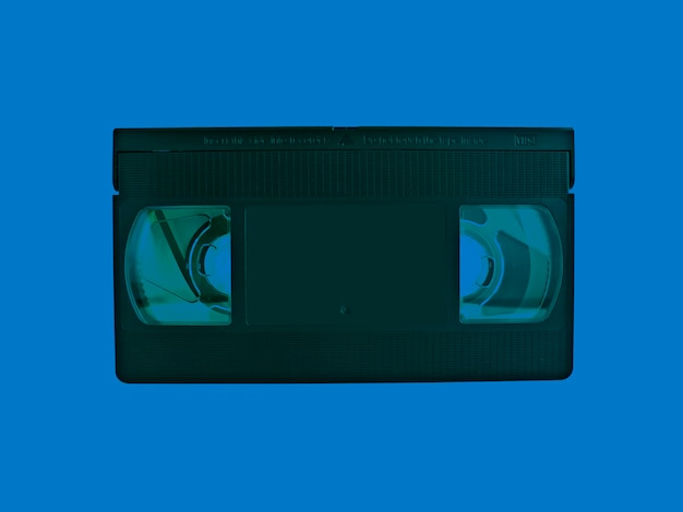 Cassetta VHS con effetto colore blu