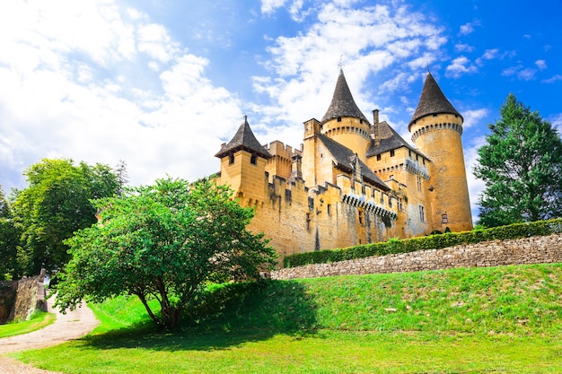 Castelli medievali della Francia Puimartin in Dordogene