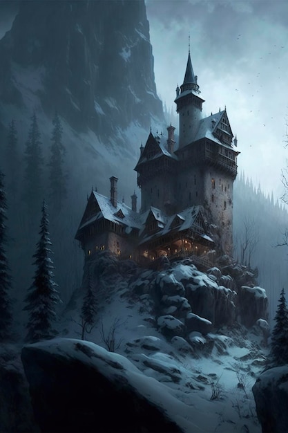 castello dei vampiri nelle montagne dei Carpazi