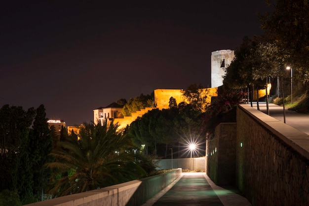 Castello di Gibralfaro di notte a MÃƒÂ¡laga, Costa del Sol