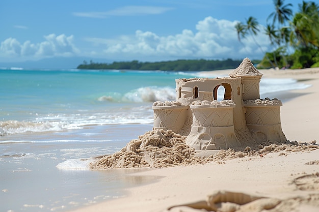 Castello di sabbia arabo sulla spiaggia tropicale