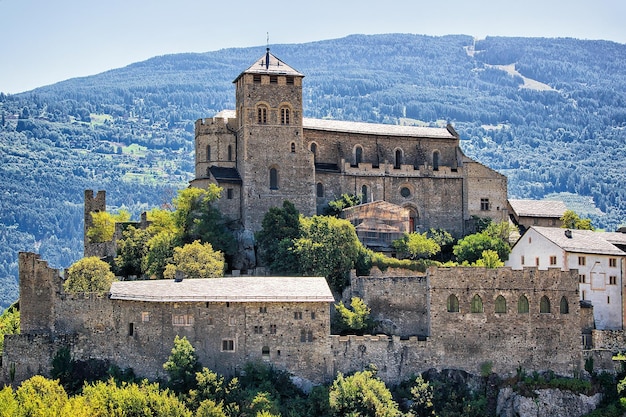 Castello di Valere sulla collina, Sion, Canton Vallese, Svizzera.