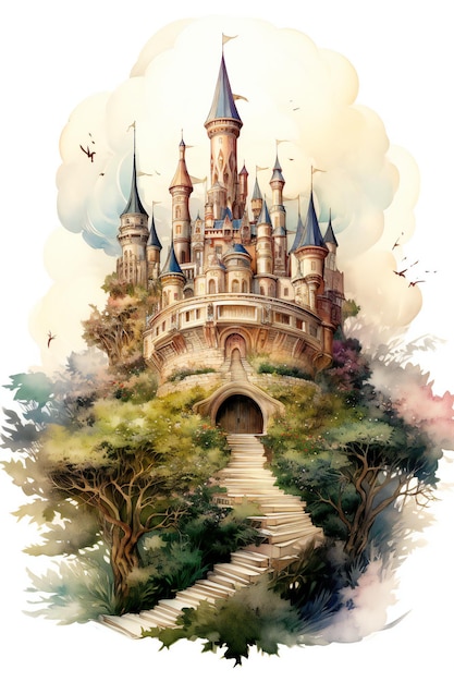 Castello Fantasy Lang illustrazione del libro