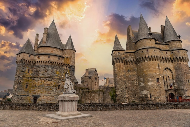 Castello medievale di Vitre IlleetVilaine dipartimento della regione della Bretagna Francia