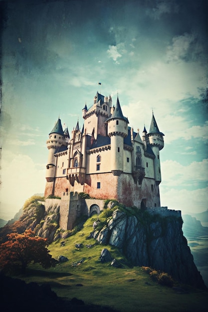 castello natural highlights colori brillanti realistico ampio angolo ambiente mistico realistico te