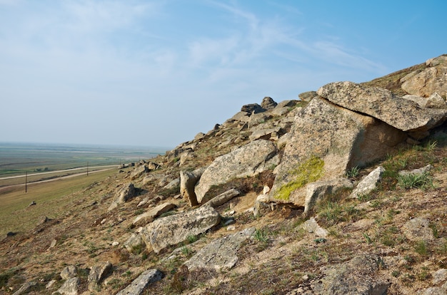 Castello sassone - rocce al villaggio di Suvo Valle Barguzin, Buriazia, Russia,