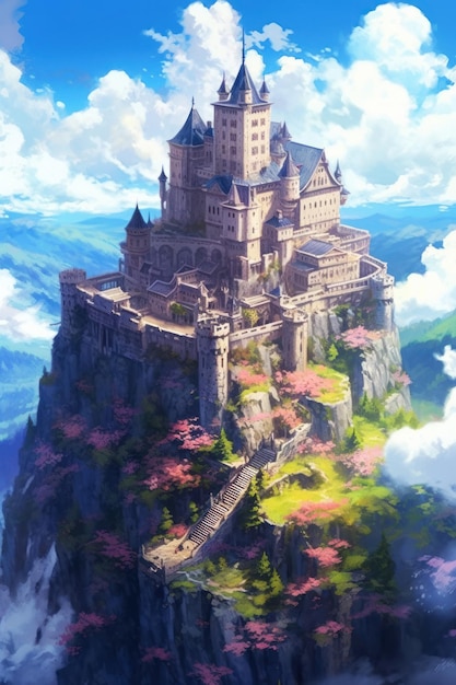 Castello sulla cima di una montagna