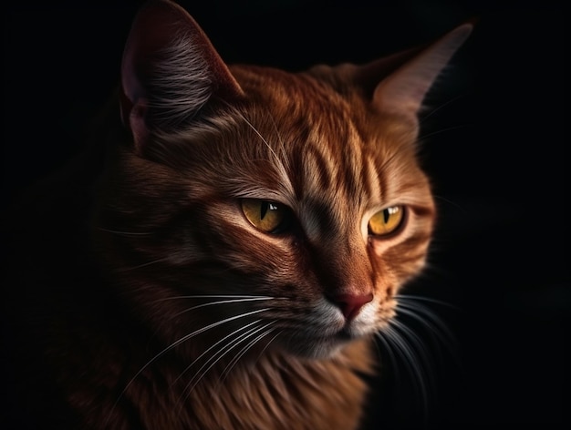 Cat Kitty Face ritratto isolato su sfondo realistico digitale generato foto illustrazione