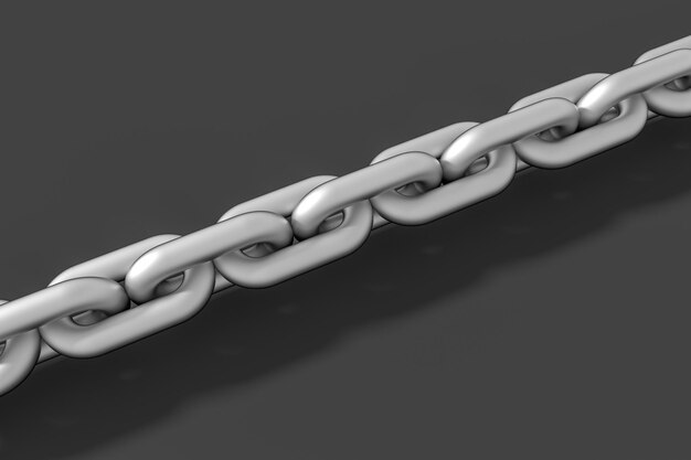 Catena con sfondo bianco concetto di sicurezza digitale rendering 3d
