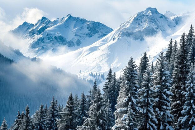 catena montuosa coperta di neve