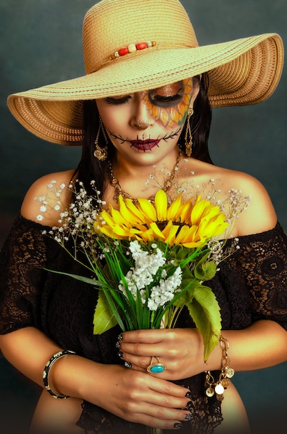 Catrina con girasole