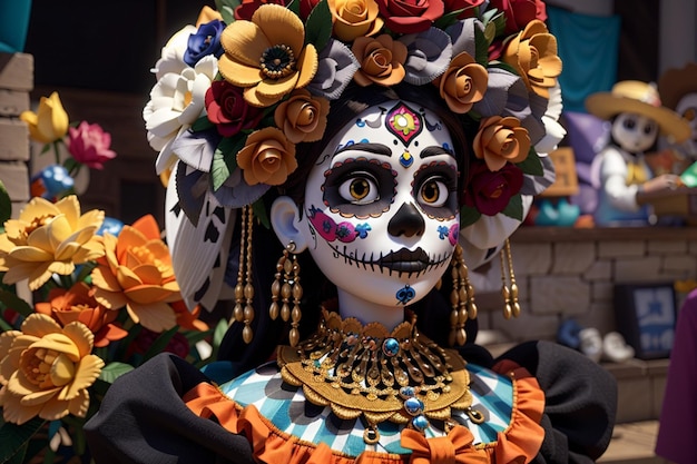 Catrina elaborate rappresentazioni della morte in Messico Ai Generato