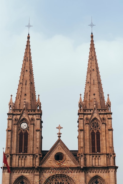 Cattedrale del Sacro Cuore. Punto di riferimento della cattedrale cattolica romana di rinascita gotica a Guangzhou, Cina. la migliore architettura antica deve visitare. destinazione per andare