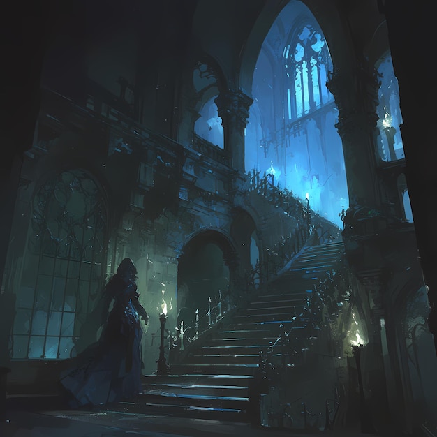 Cattedrale gotica oscura e misteriosa