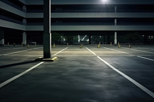 Cattura delle foto astratte dell'essenza in un parcheggio vuoto