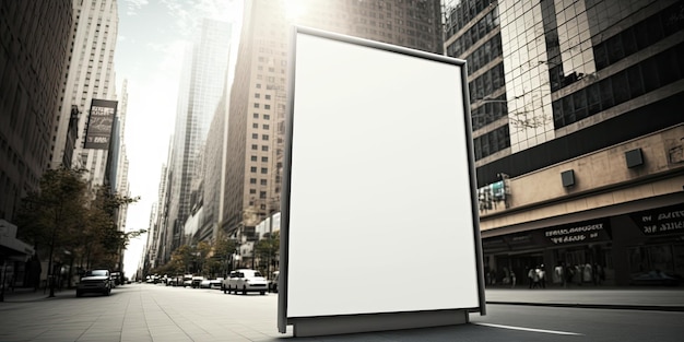 Cattura l'attenzione nel vivace paesaggio urbano con questo cartellone bianco