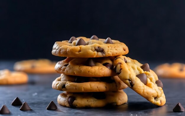 Cattura l'essenza dei biscotti al cioccolato in un'affascinante foto di cibo