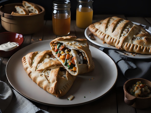 Cattura l'essenza del Cornish Pasty in un'affascinante foto di cibo